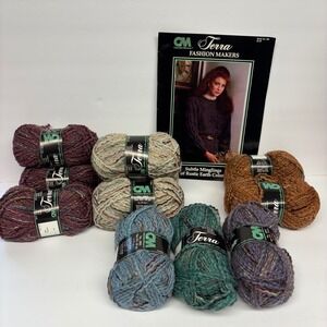 Columbia Minerva Terra Yarn Lot 10 Skeins Wool Alpaca Blend Earth Tones Italy